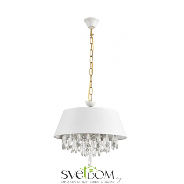 8374/3 CLASSI LN26 118 латунь/белый/прозрачный, металл/текстиль/хрусталь Люстра подвесная E27 3*60W 220V MITRIM