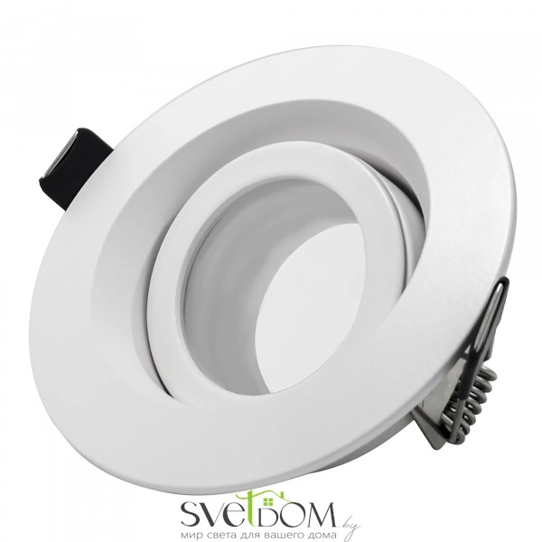 ST255.508.01 Св-к встр. Белый GU10 1*50W  IP65 D95xH45 220V Без ламп Встраиваемые светильники