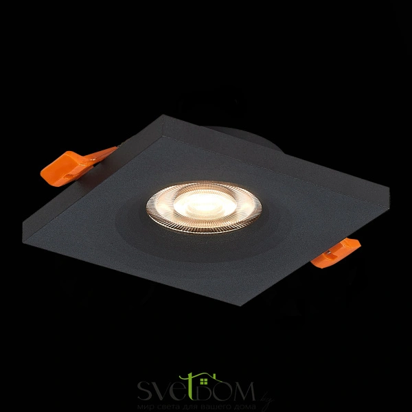 ST205.418.01 Св-к встр. Черный GU10 1*50W  L94xW94xH27 220V Без ламп Встраиваемые светильники