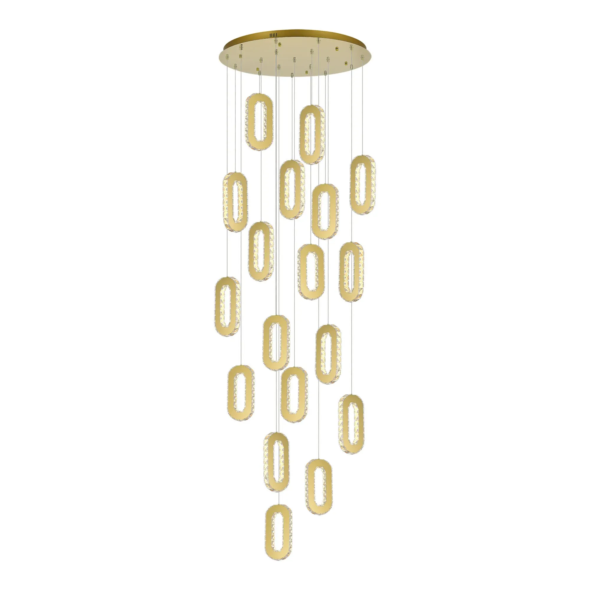 SL6506.203.18 Светильник подвесной ST-Luce Золотистый/Золотистый, Прозрачный LED 18*9W 3000K ALLUNGO