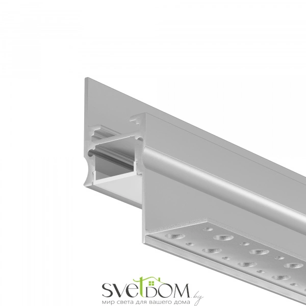 Алюминиевый профиль встраиваемый скрытого монтажа 41x51 (Серебро, 2 м), ALM-4151-S-2M 636013