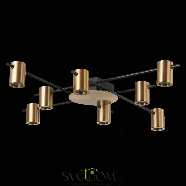 SL1207.402.08 Светильник потолочный ST-Luce Черный/Латунь GU10 8*7W VEROLI