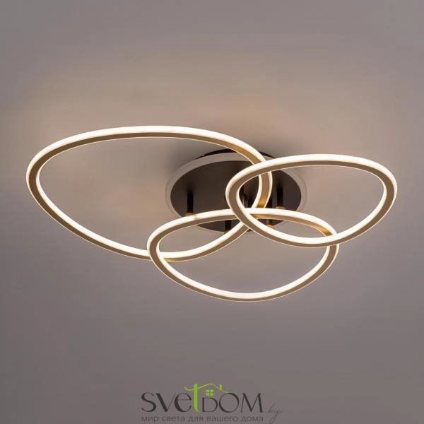 Citilux TRIO CL215B132 Люстра потолочная с пультом Черный+Золото