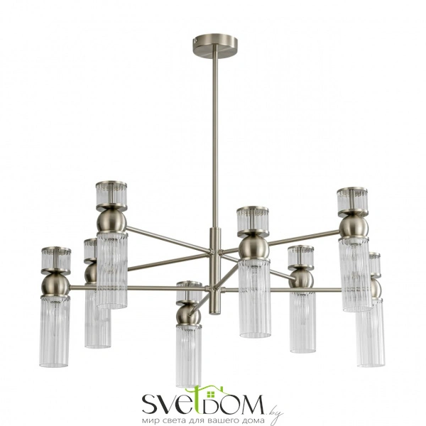 8277/8 MODERNI LN26 164 сатин никель/прозрачный, металл/стекло Люстра Е14 8*40W 220V DENVER