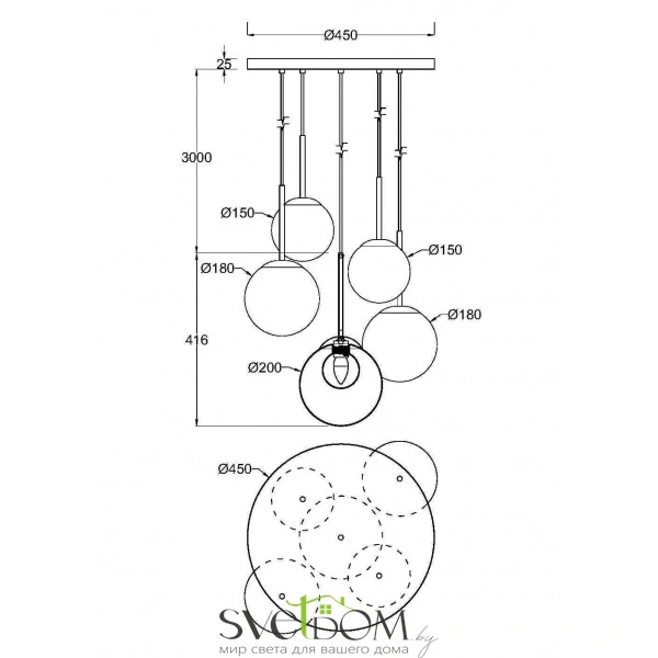 Подвесной светильник Maytoni MOD521PL-05G