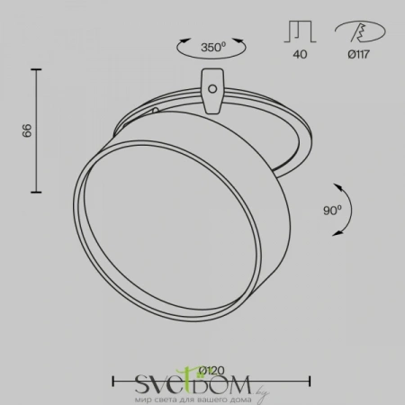 Встраиваемые светильники Maytoni DL024-18W3K-B от Магазина Svetdom.by