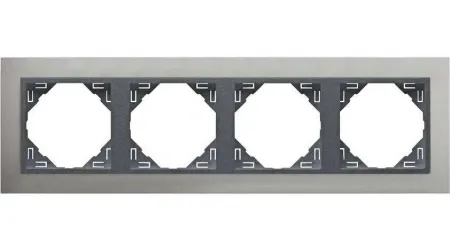 4-х местная рамка Logus90 Metallo Efapel 90940 TUS