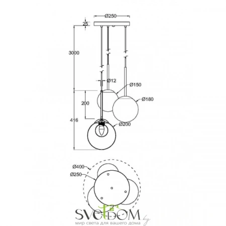 Подвесные светильники Maytoni MOD521PL-03G от Магазина Svetdom.by