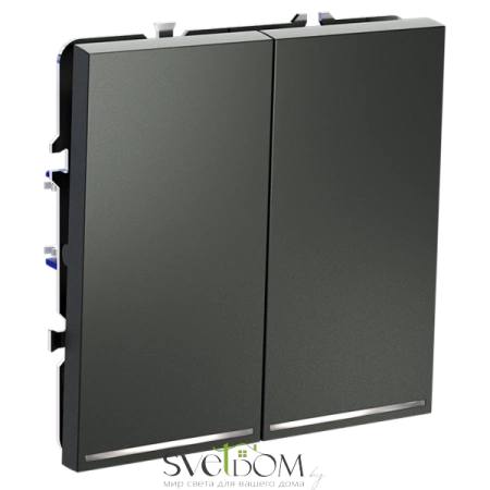 Выключатель двухклавишный с подсветкой Voltum S70 VLS020206  Voltum VLS020206