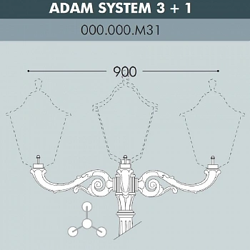 Консоль для паркового фонаря FUMAGALLI ADAM SYS 3L+1  000.000.M31.A0