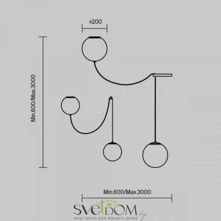 Подвесные светильники Maytoni MOD427PL-L20B3K1 от Магазина Svetdom.by
