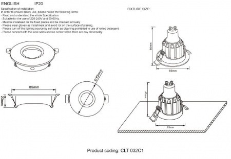 Встраиваемые светильники Crystal Lux 1400/175 от Магазина Svetdom.by