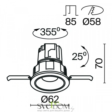 Встраиваемые светильники Maytoni DL057-7W3K-B от Магазина Svetdom.by