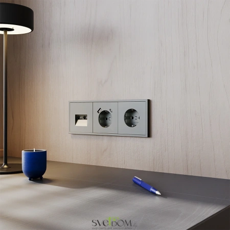 Розетки электрические с заземлением Voltum S70 VLS040106  Voltum VLS040106