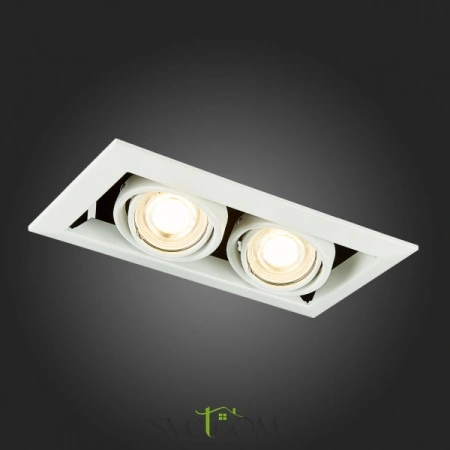 ST250.558.02 Св-к встр. Черный, Белый GU10 2*50W  IP20 L245xW126xH70 220V Без ламп Встраиваемые светильники ST LUCE