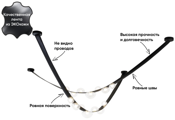 Светильник подвесной BOSQUE SP7 L3000 BLACK/TRANSPARENT Crystal Lux Crystal Lux