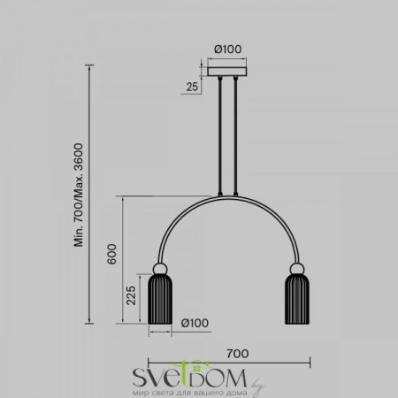 Подвесные светильники Maytoni MOD302PL-02CG от Магазина Svetdom.by