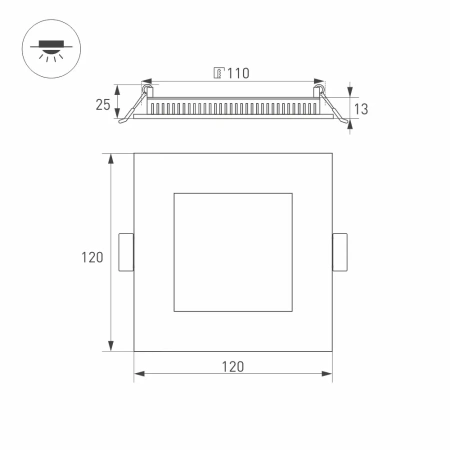 Светильник DL-120x120M-9W Day White Arlight 020126 Arlight
