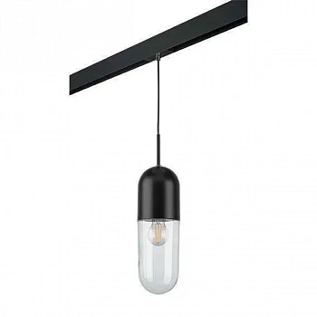 Lightstar PRO690017 Светильник д/1-фазн трека RAMO 1х40W E27 ЧЕРНЫЙ МАТОВЫЙ/ПРОЗРАЧНЫЙ (690017+595007)