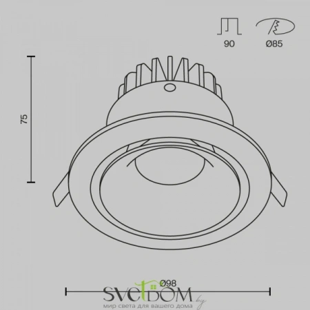 Фото Встраиваемые светильники Maytoni DL031-L12W4K-B Встраиваемые светильники Maytoni DL031-L12W4K-B от Магазина Svetdom.by