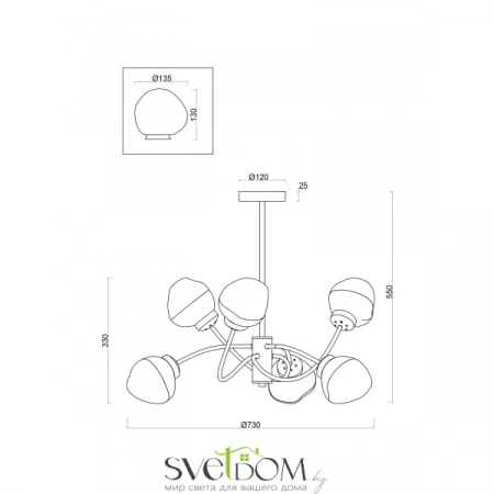 ЛюстрыFR8017PL-06MG Freya | Svetdom.by