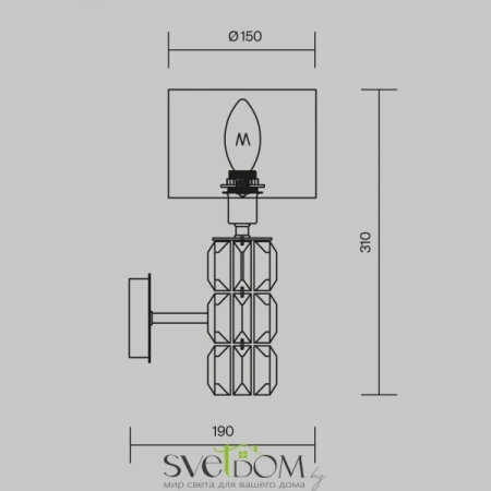 Настенные светильники DIA008WL-01CH Maytoni | Svetdom.by