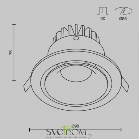 Встраиваемые светильники Maytoni DL031-2-L12W от Магазина Svetdom.by