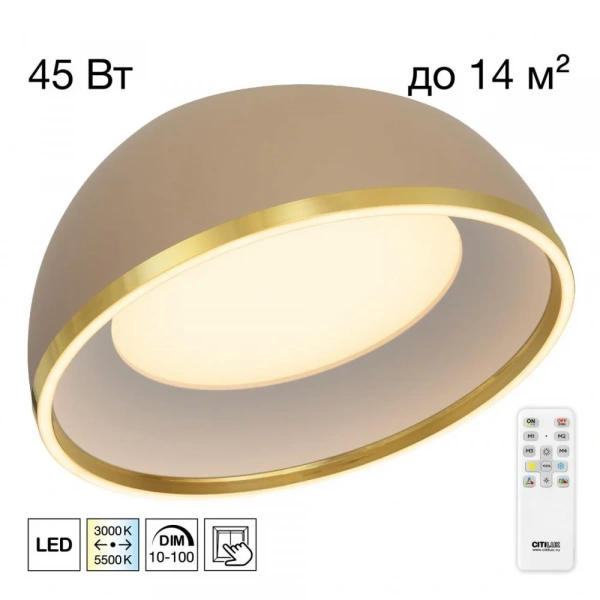 CITILUX CL736152 FLOOM Бежевый+Золото Светильник Потолочный