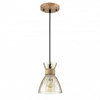 8051/1A SUSPENTIONI LN25 309 дерево/амбер металл/стекло Подвесной светильник E27 1*60W 220V MIRABELA