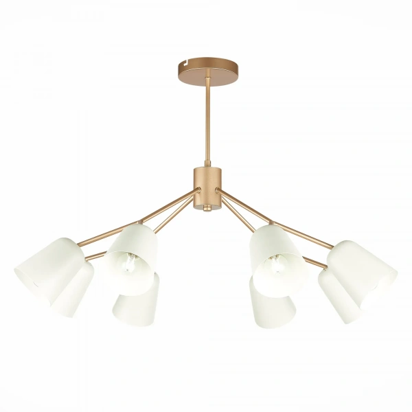 SLE155902-08 Светильник потолочный Золотистый/Белый E14 8*40W MARIO