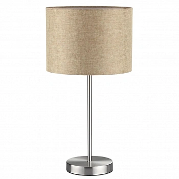 8250/1T MODERNI LN25 000  никель/бежевый, металл/текстиль Настольная лампа Е27 60W 220V NIKKI