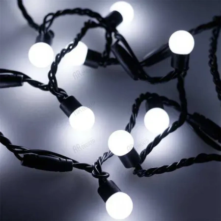 ARLIGHT Светодиодная гирлянда ARD-BALL-CLASSIC-D17.5-20000-BLACK-200LED WHITE (230V, 14W) (Ardecoled, IP65)