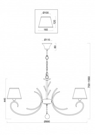 ЛюстрыFR2013PL-08G Freya | Svetdom.by