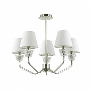 4433/5C NEOCLASSI LN20 112 никель, белый, стеклянный декор Люстра потолочная E14 5*40W 220V ABIGAIL