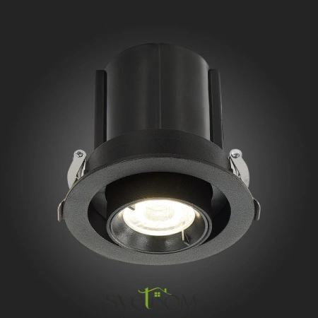 ST702.348.12 Св-к встр. Черный LED 1*12W 4000K 900Lm Ra80 24° IP20 D90xH92 180-240V Встраиваемые светильники ST LUCE