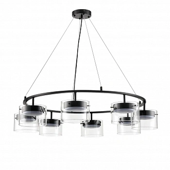 8232/8 COMFI LN25 193 черный/прозрачный, металл/стекло Светильник подвесной LED GX70 8*10W 220V NATALINA