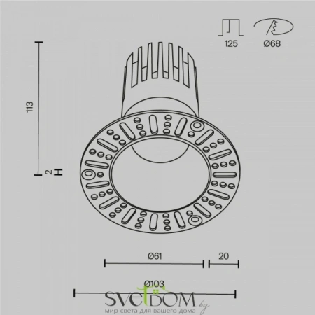 Встраиваемые светильники Maytoni DL122-15W-4K-TRS-B от Магазина Svetdom.by