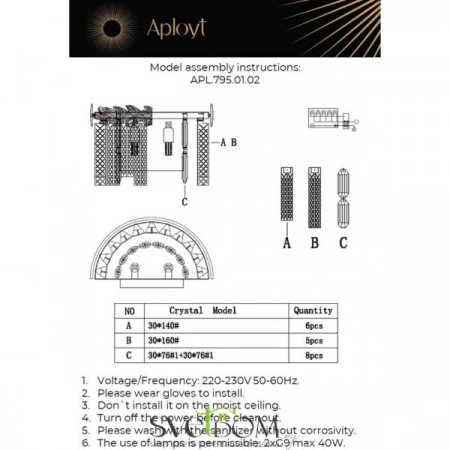 Настенные светильники APL.795.01.02 Aployt | Svetdom.by