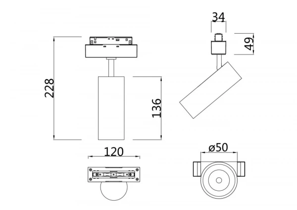 Трековый светильник Technical TR019-2-10W3K-MG