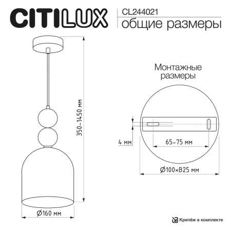 Подвесной светильник Citilux TENDY CL244021 CITILUX