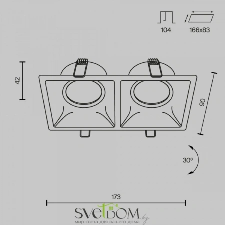 Встраиваемые светильники Maytoni DL029-2-02W от Магазина Svetdom.by