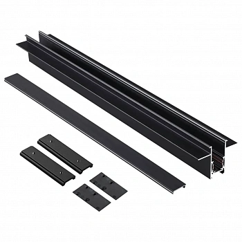 135230 SHINO NT23 060 черный Шинопровод для встраиваемого монтажа в ГКЛ (заглушки 2шт, прямые соединители 2шт, крышка из пластика) IP20 48V FLUM