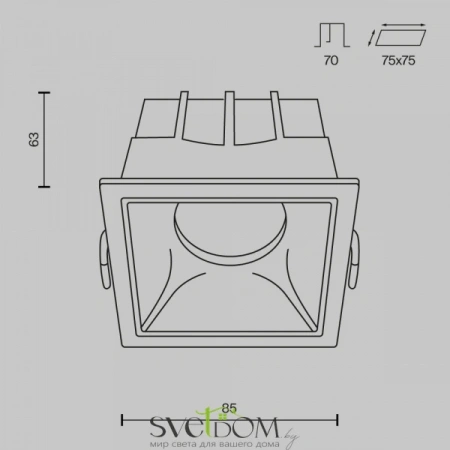 Встраиваемые светильники Maytoni DL043-01-15W3K-SQ-WB от Магазина Svetdom.by