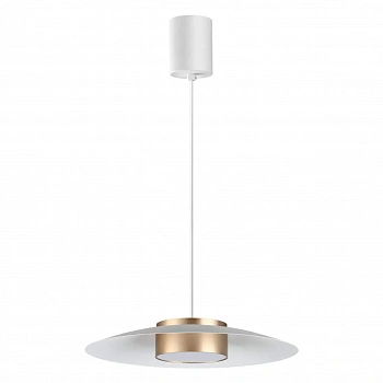 358895 OVER NT22 228 белый/золото Светильник накладной светодиодный, провод 2м IP20 LED 4000К 18W 220-240V PILZ