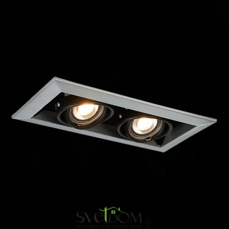 ST250.148.02 Св-к встр. Черный GU10 2*50W  L245xW126xH70 220V Без ламп Встраиваемые светильники ST LUCE