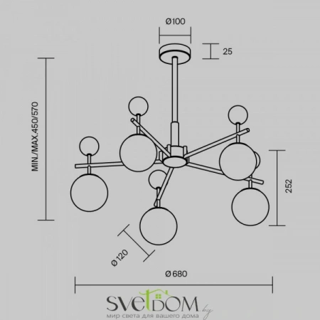 Подвесные светильники Maytoni MOD436PL-05BS от Магазина Svetdom.by