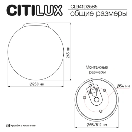 Потолочный светильник Citilux RON CL941D25B5 CITILUX