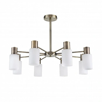 8100/8C COMFI LN25 74 бронза/белый металл/стекло Люстра потолочная Е14 8*40W 220V MAVE