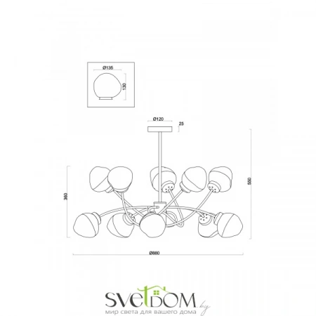 Люстры на штангеFR8017PL-10MG Freya | Svetdom.by
