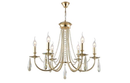Люстра Crystal Lux VICTORIA SP6 GOLD/AMBER Crystal Lux